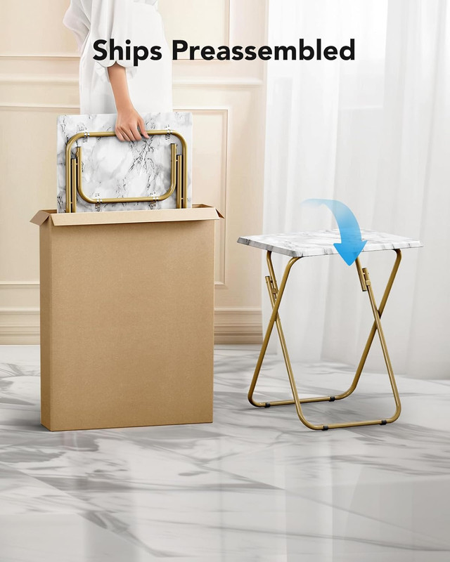 Folding TV Tray Table -Stable Tray Table with No Assembly Required, TV Dinner Tr gallery