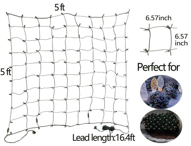 LED Christmas Net Lights Outdoor Christmas Decorations for Bushes,100LED 5ftx... gallery