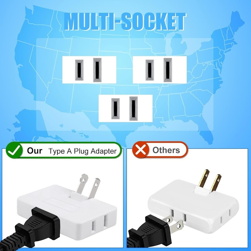 3 Pack AC Flat Wall Outlet Extender Flat Plug Outlet Wall Adapter for Home gallery