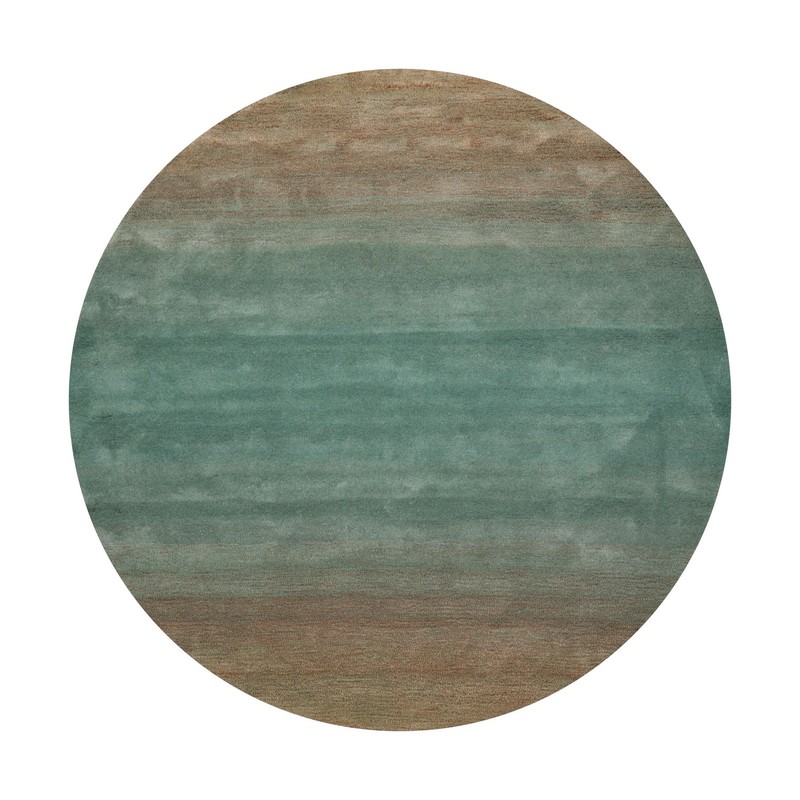 Multi Size Turquoise Ombre Wool Hand Tufted Contemporary Area Rug gallery