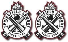 2X SPRINGFIELD ARMORY DECAL STICKER 3M USA MADE TRUCK GUN WINDOW CAR FIREARMS XD