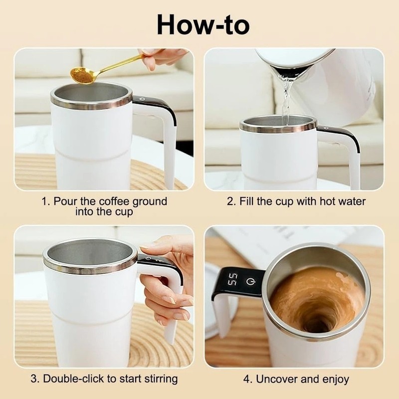 Automatic Magnetic Electric Self Stirring Mug Cup Mixing Coffee Milk Tea Beer gallery