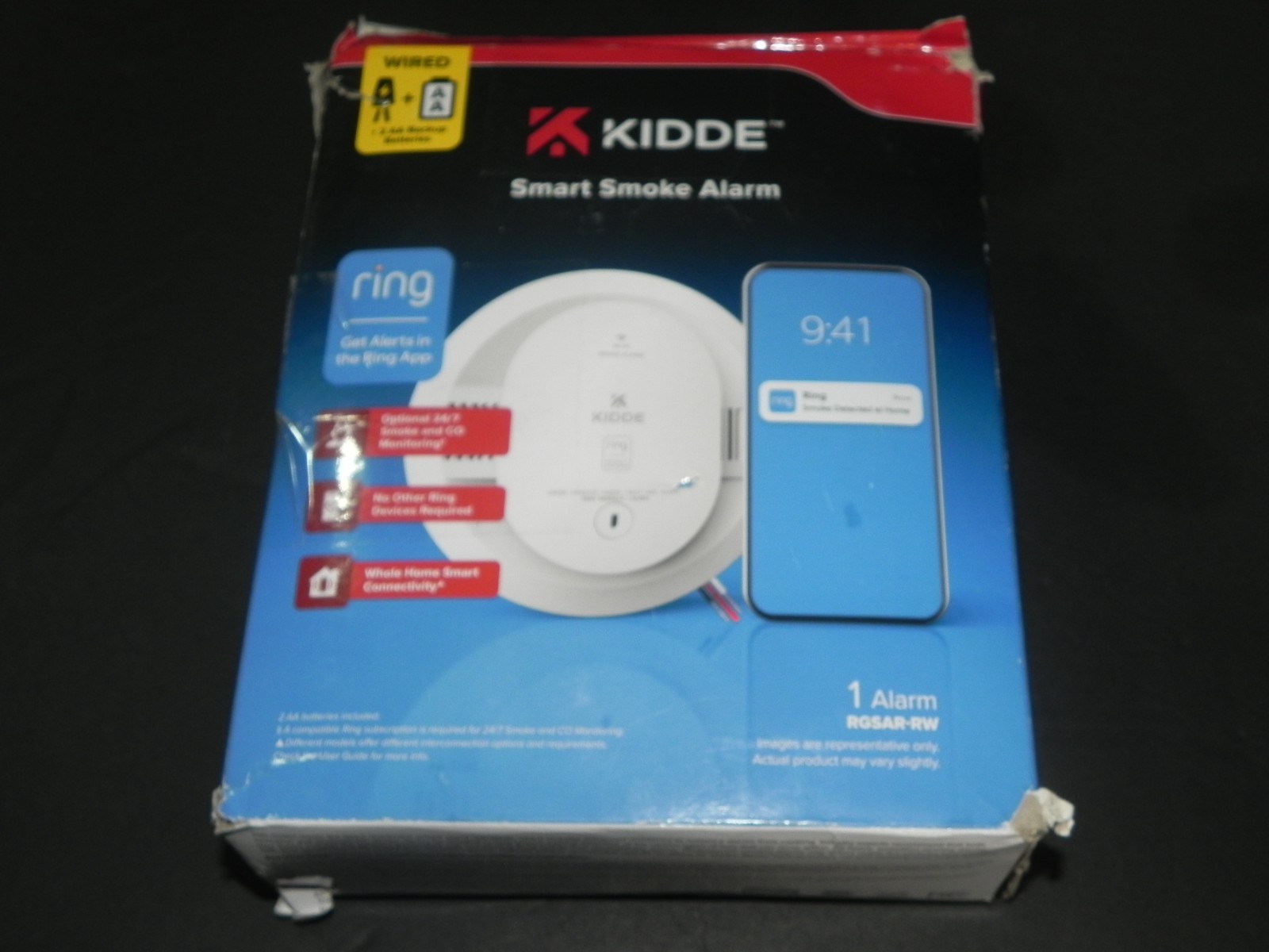 Kidde Wired Smart Smoke Alarm with Ring Alerts Model RGSAR-RW gallery