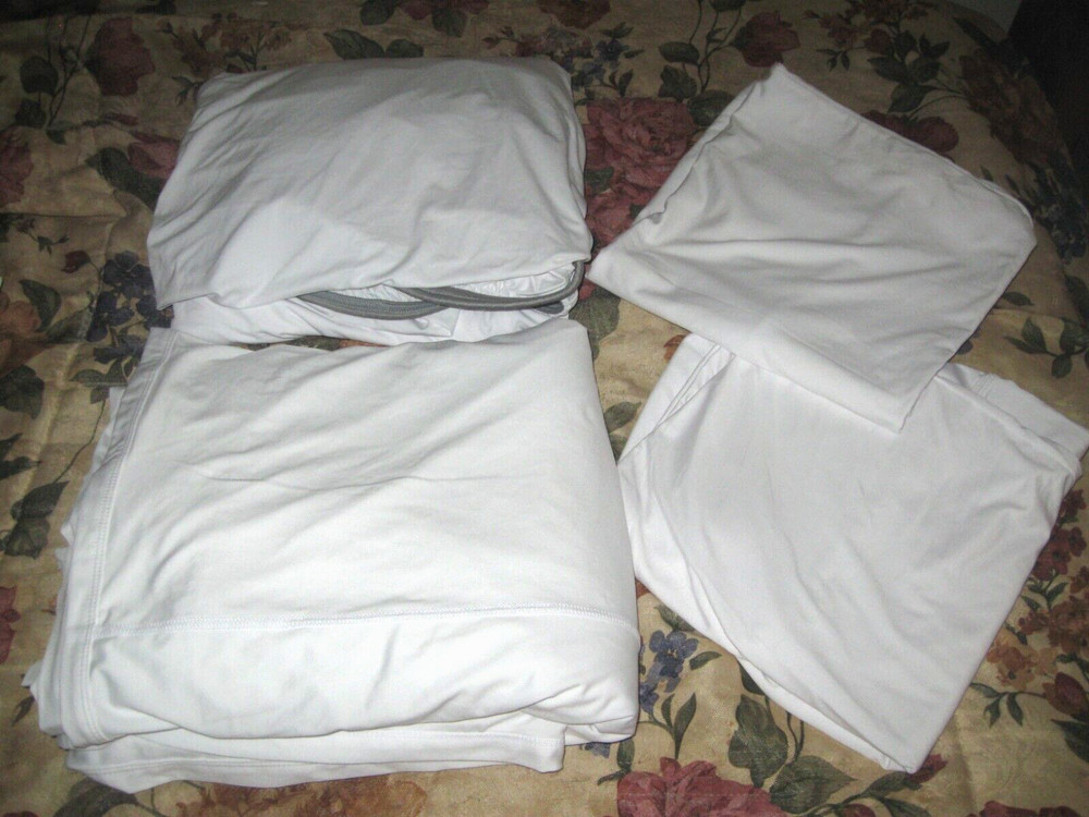 Sheex Orig. Performance Fabric Sheet Set (Flat, Fitted &2 pill.cases) KING WHITE