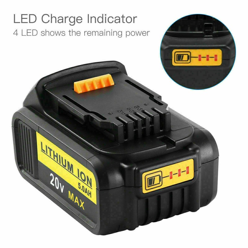 20V Replace DeWalt 20 Volt Max 5.0 Ah Lithium Ion Battery DCB206-2 DCB205-2 NEW gallery