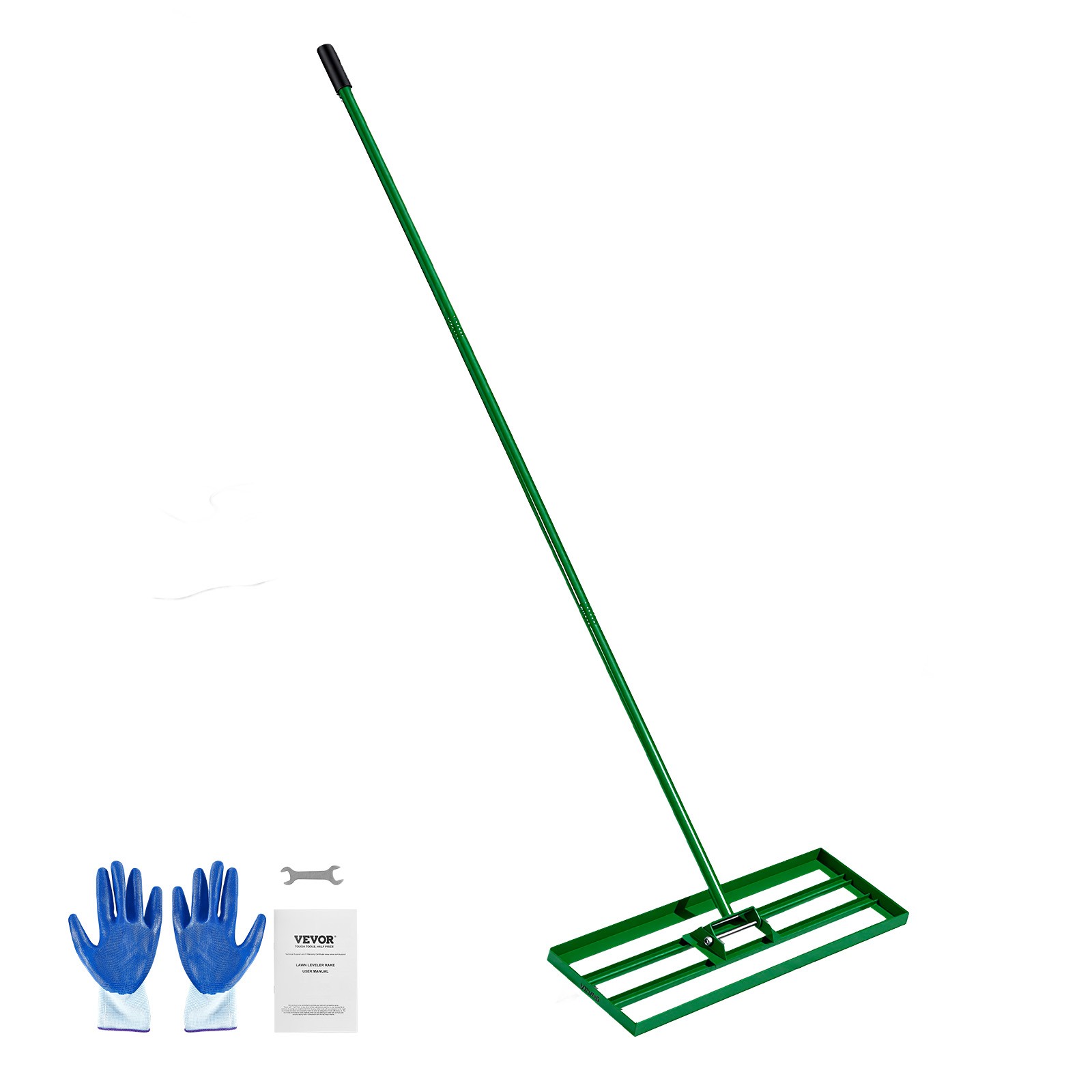 VEVOR Lawn Leveling Rake 30"x10" Level Lawn Tool with 78" Steel Extended Handle gallery