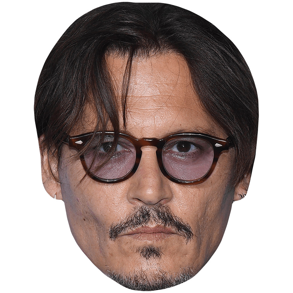 Johnny Depp (Glasses) Celebrity Mask, Flat Card Face, Fancy Dress Mask gallery