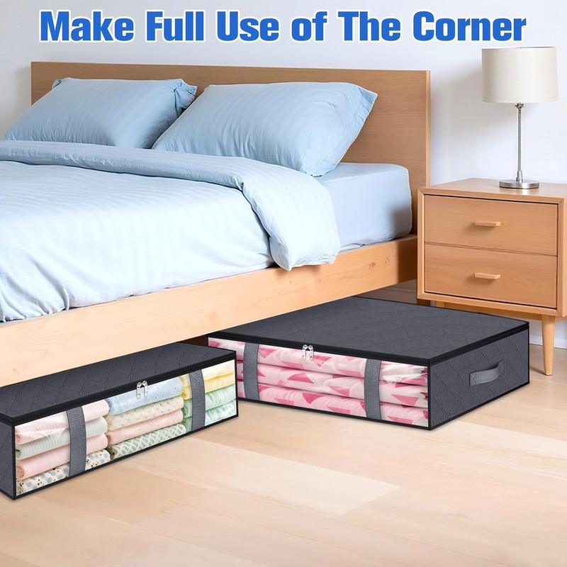 Under Bed Storage Containers, 4 Pack Blanket Storage Bags, Collapsible Storage gallery