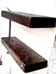 Thick profile floating shelves – Antique Barn Wood shelf – OR Floating Mantle