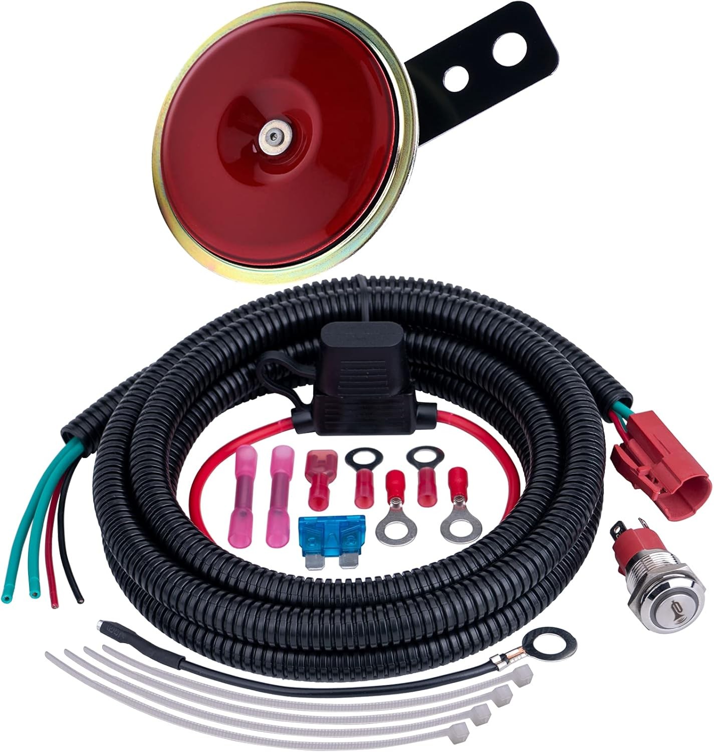 UTV Horn Kit with Button Switch for Golf Cart, ATV, Polaris RZR & General gallery