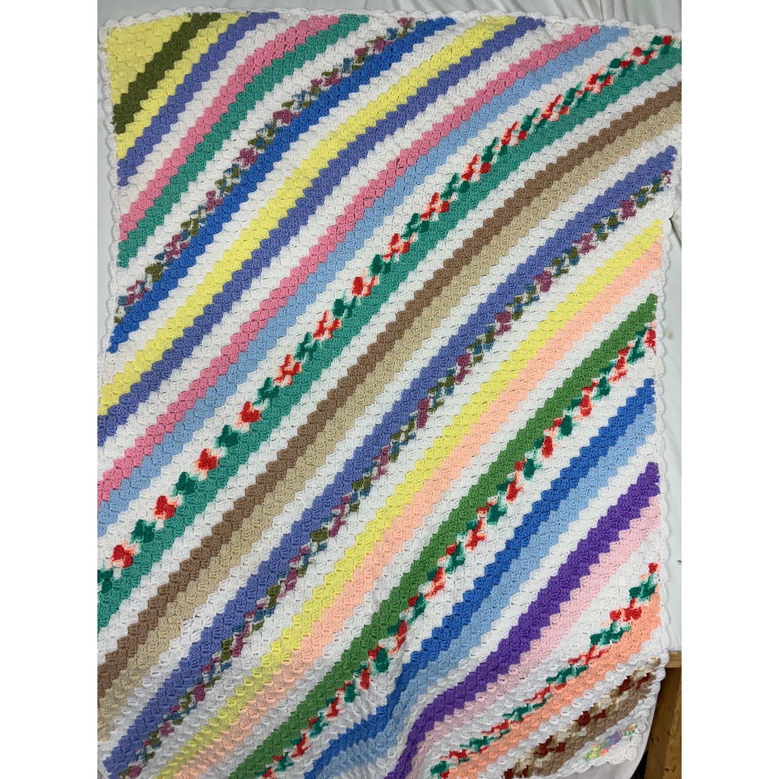 Handmade Crochet Blanket Afghan Multicolor 40" x 58" gallery