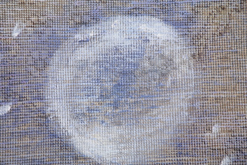 Overdyed Modern Pattern on Traditional Style Wool Rug 8x11 Handmade Semi-antique gallery