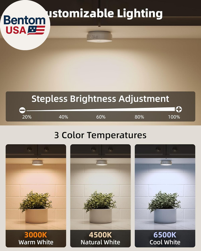 4 Pack Motion Sensor Closet Lights with Charging Station, 1200Mah Rechargeable L gallery