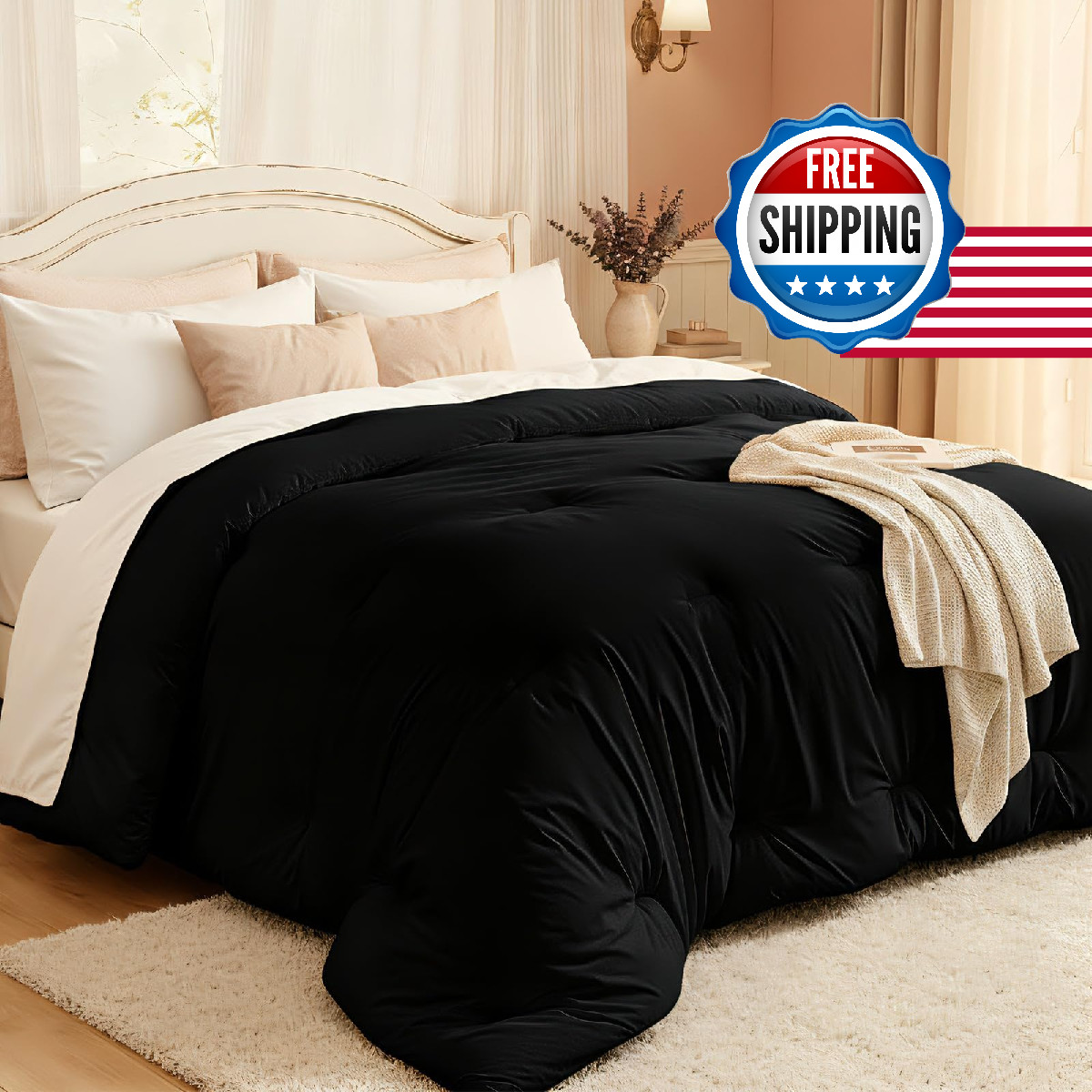 Easthome Comforters King Size All Season Quilted Bed Comforter Ultra-Soft Down A gallery