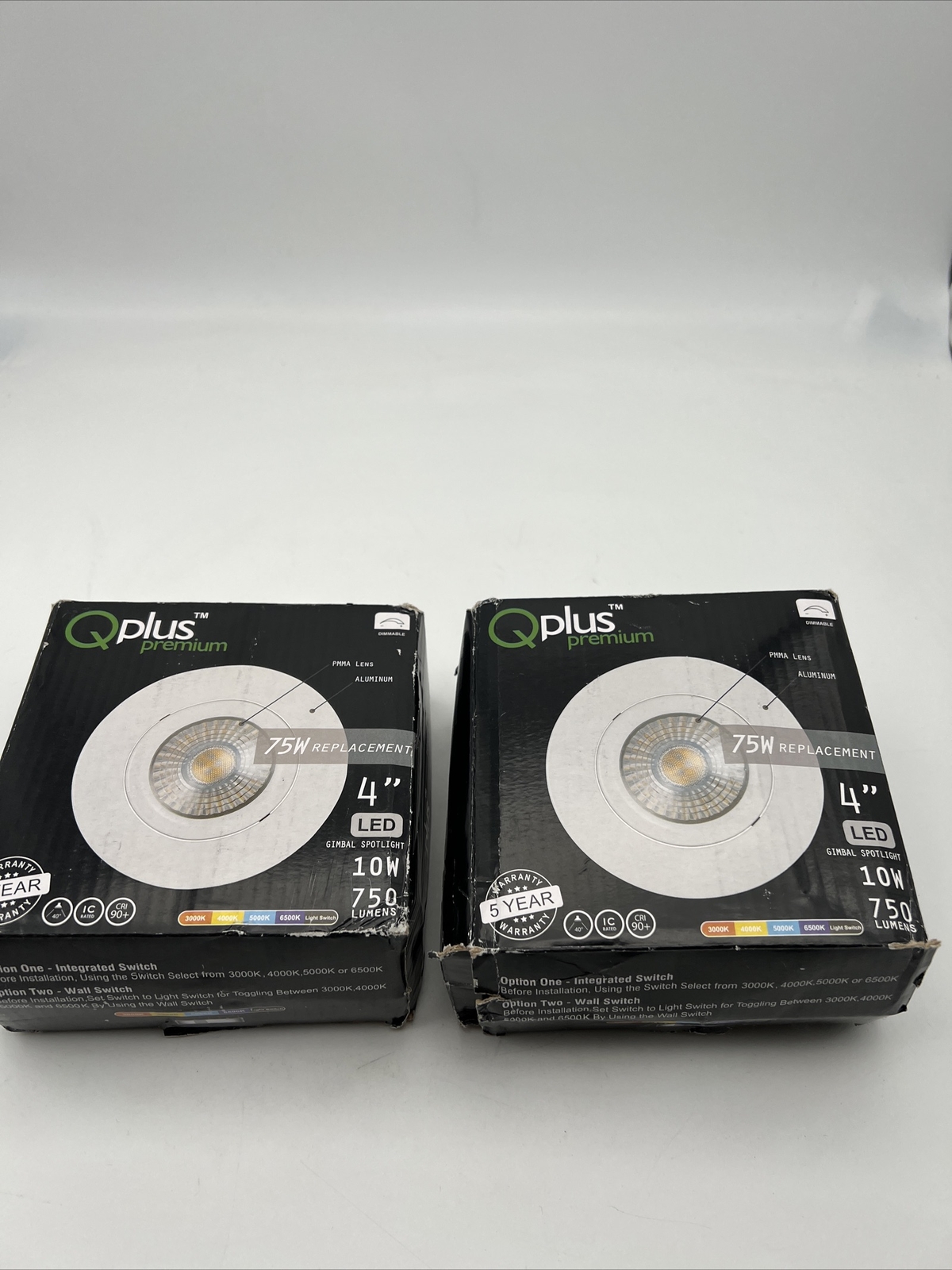 Qplus 4" 75W Replacement Led Gimbal Spotlight 10W 750 Lumens 2 QTY gallery