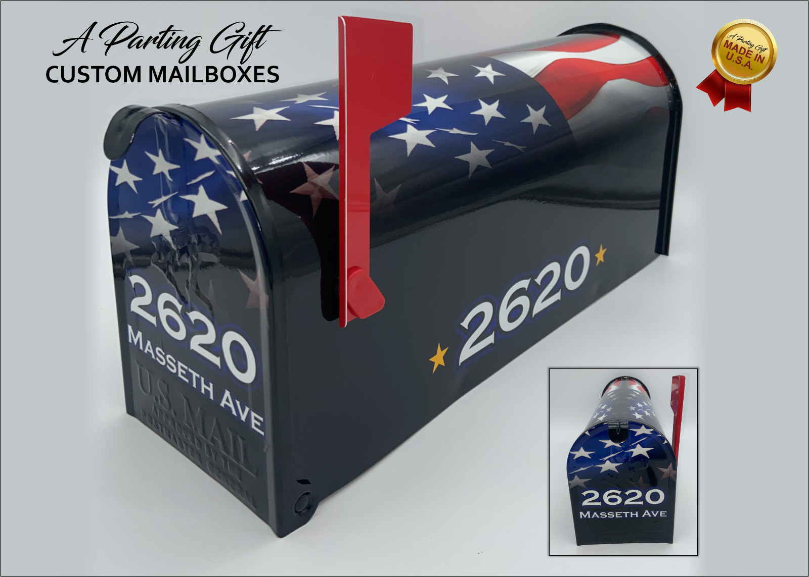 Patriotic Custom Mailbox - Personalized gift For Dad And Mom gallery