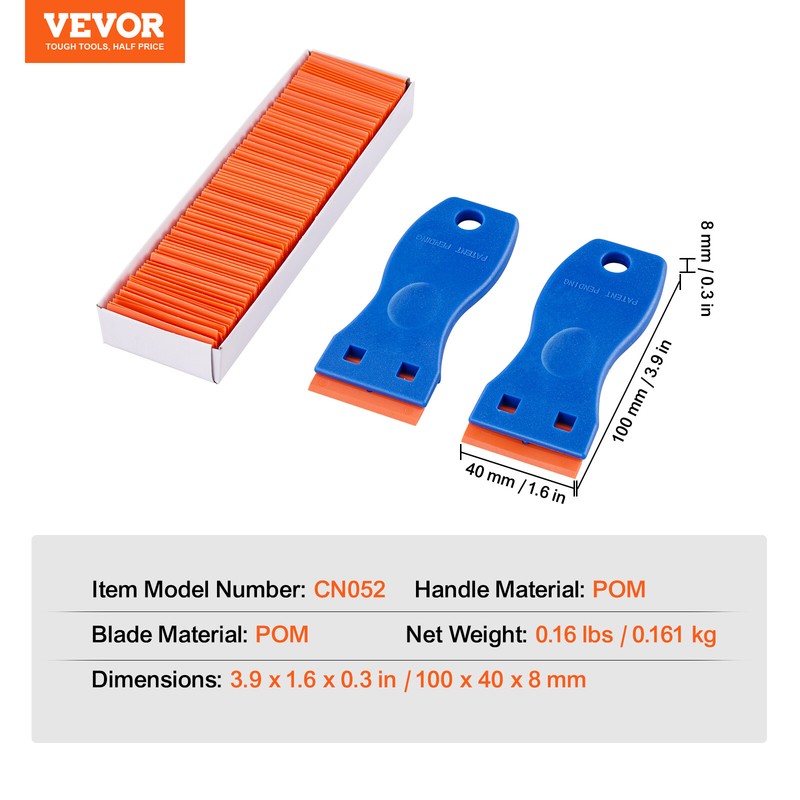 VEVOR Plastic Razor Blade Scraper 2PCS Scraper Tool 120PCS POM Plastic Blades gallery