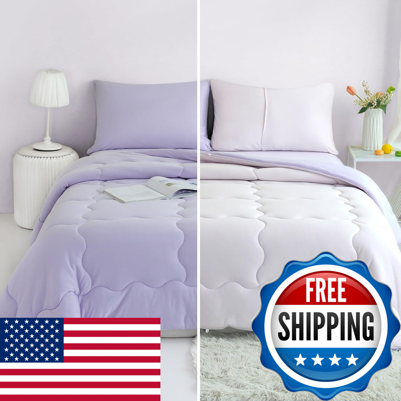 Cottebed Reversible Softness Pink Purple Twin Comforters Sets For Girl Kids gallery