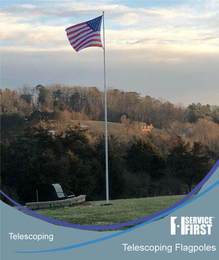 20' & 25' Delta Pin-Lock TELESCOPING Flag pole (Silver) gallery