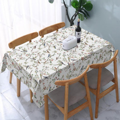 Spring Rectangular Tablecloth 60X84 Inch, Watercolor Floral Birds Summer Farmhou