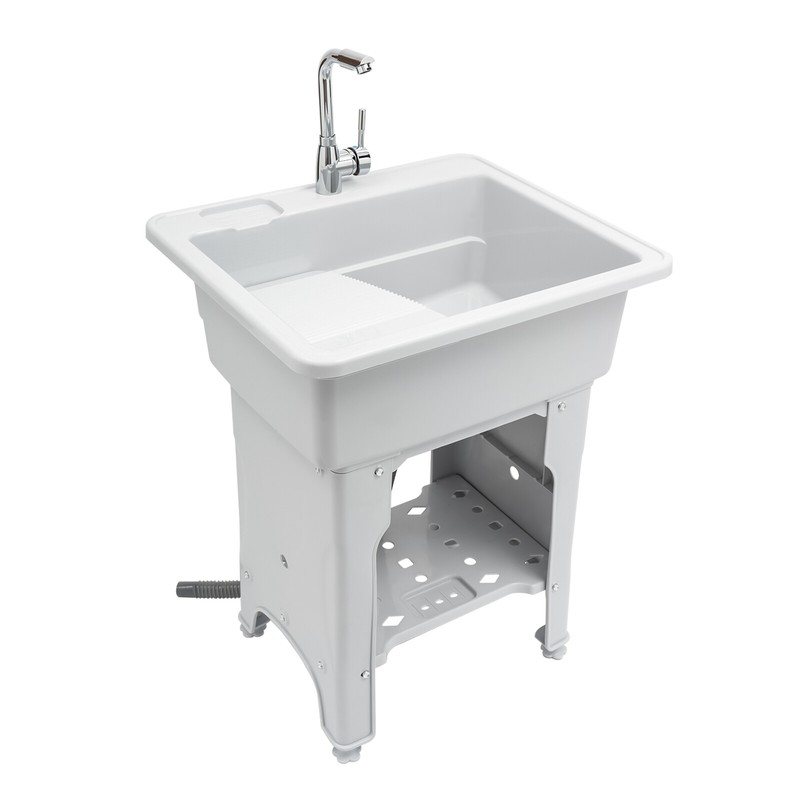 Utility Sink Laundry Tub with Faucet & Basement for Laundry Room Garage or Shop gallery