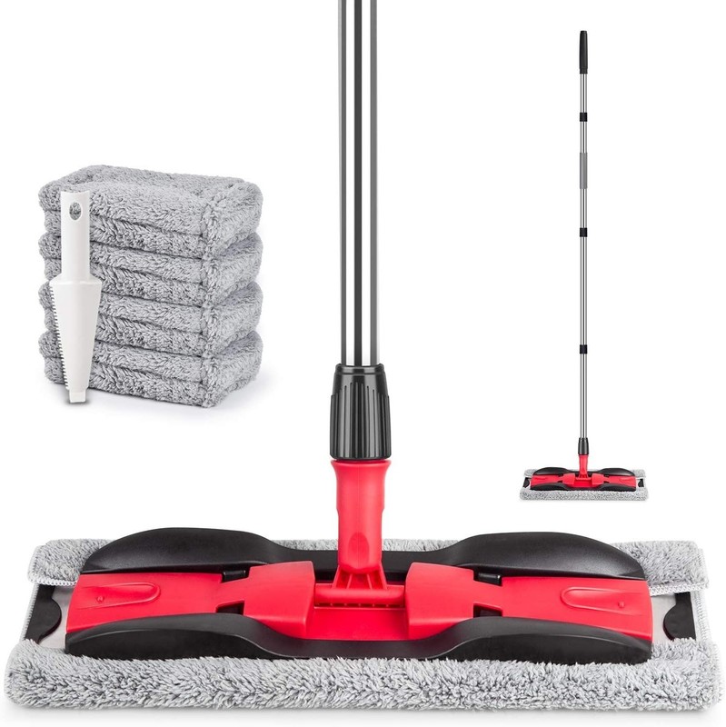 Durable 59" Microfiber Mop with 4 Washable Pads for Hardwood & Tile Cleaning gallery
