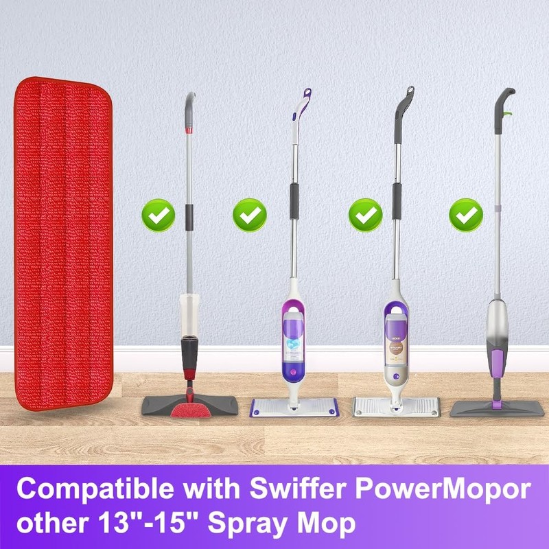 3 Packs Microfiber Mop Pads Spray Replacement Heads Wet/Dry Floor Cleaning gallery