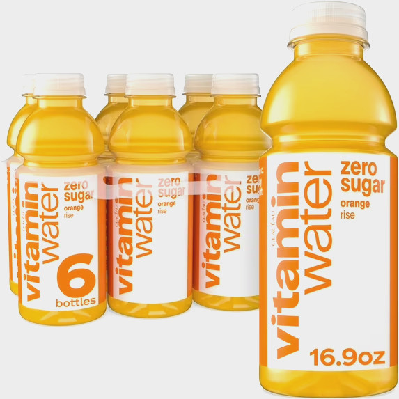 vitaminwater Rise Zero Sugar Orange Flavored Water Beverage, 16.9 fl oz, 6 Pack- gallery