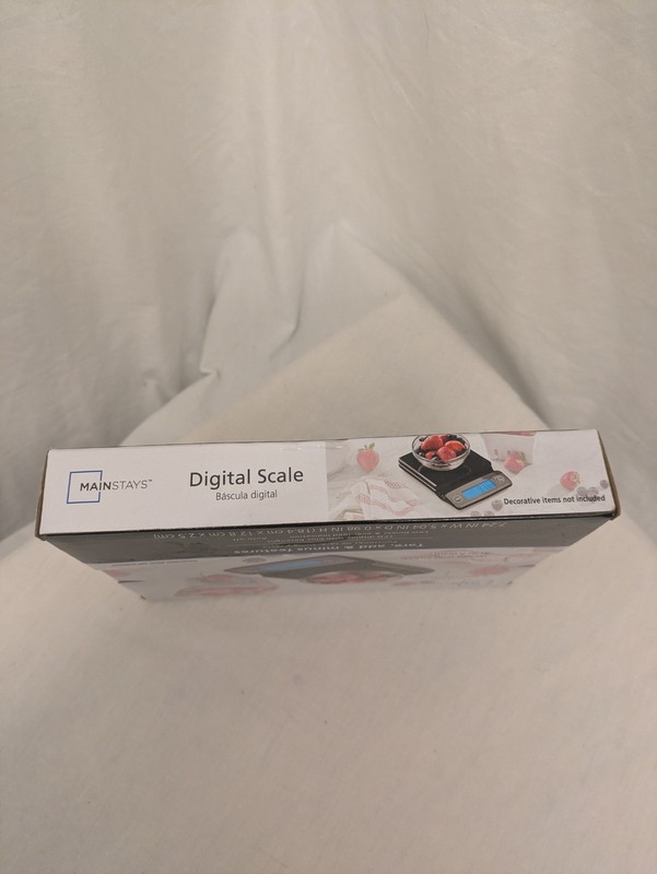 Mainstays Digital Kitchen Scale 6.6 lb/3 kg Black Tare Backlit Auto-Off gallery