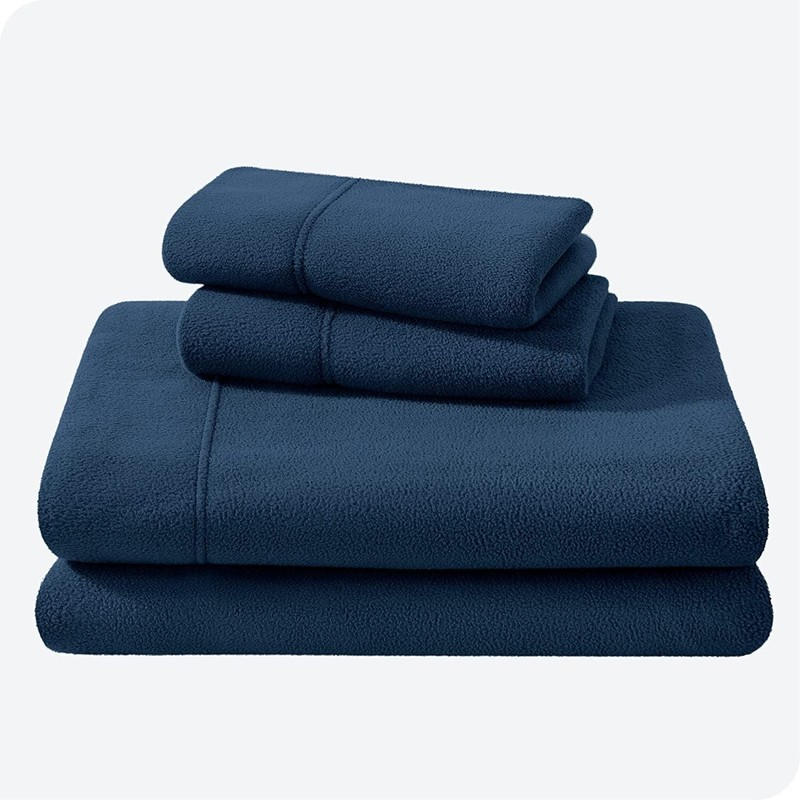 Bare Home Super Soft Fleece Sheet Set - Twin XL, 3 pc, Dark Blue, Cozy gallery