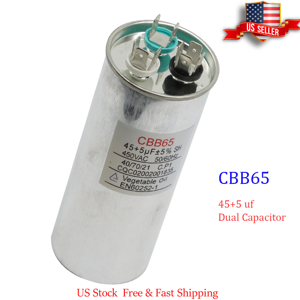45+5 uF MFD 370-450 V AC High Quality Motor Dual Run Capacitor CBB65 gallery