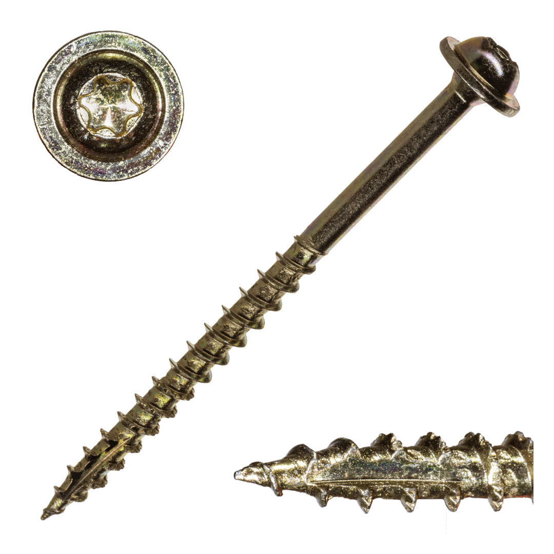 9 x 2-1/2" Star Drive Gold SaberDrive® Cabinet Screws 5 lb. Tub (450 pcs.) gallery