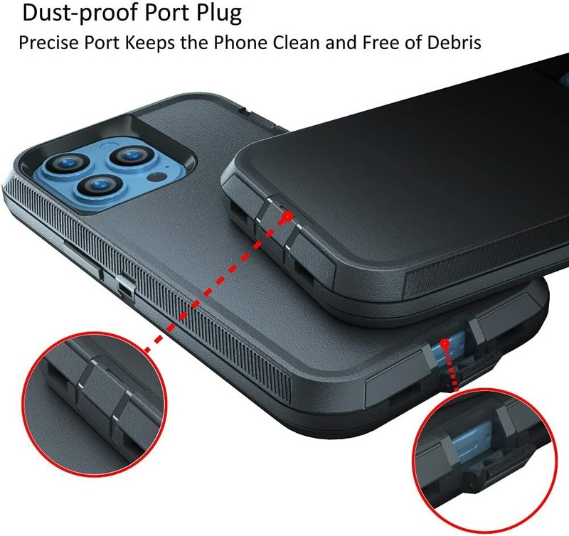 For Apple iPhone 15 14 13 12 11 Pro Max Defender Shockproof Cover Case+Belt Clip gallery