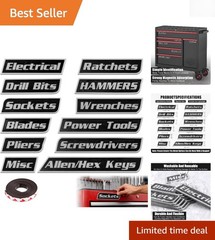 12 Pack Magnetic Tool Box Labels, 3D-Printed Tool Box Labels for Steel Toolbo…