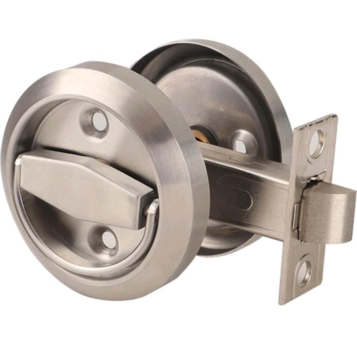 304SUS Round Recessed Door Lock Hidden Recessed Cup Door Handle Silver gallery