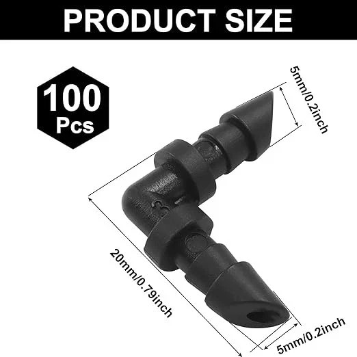 100 Pack Barbed Elbow Fittings, 1/4 Inch Drip Irrigation Fittings Barbed Connect gallery