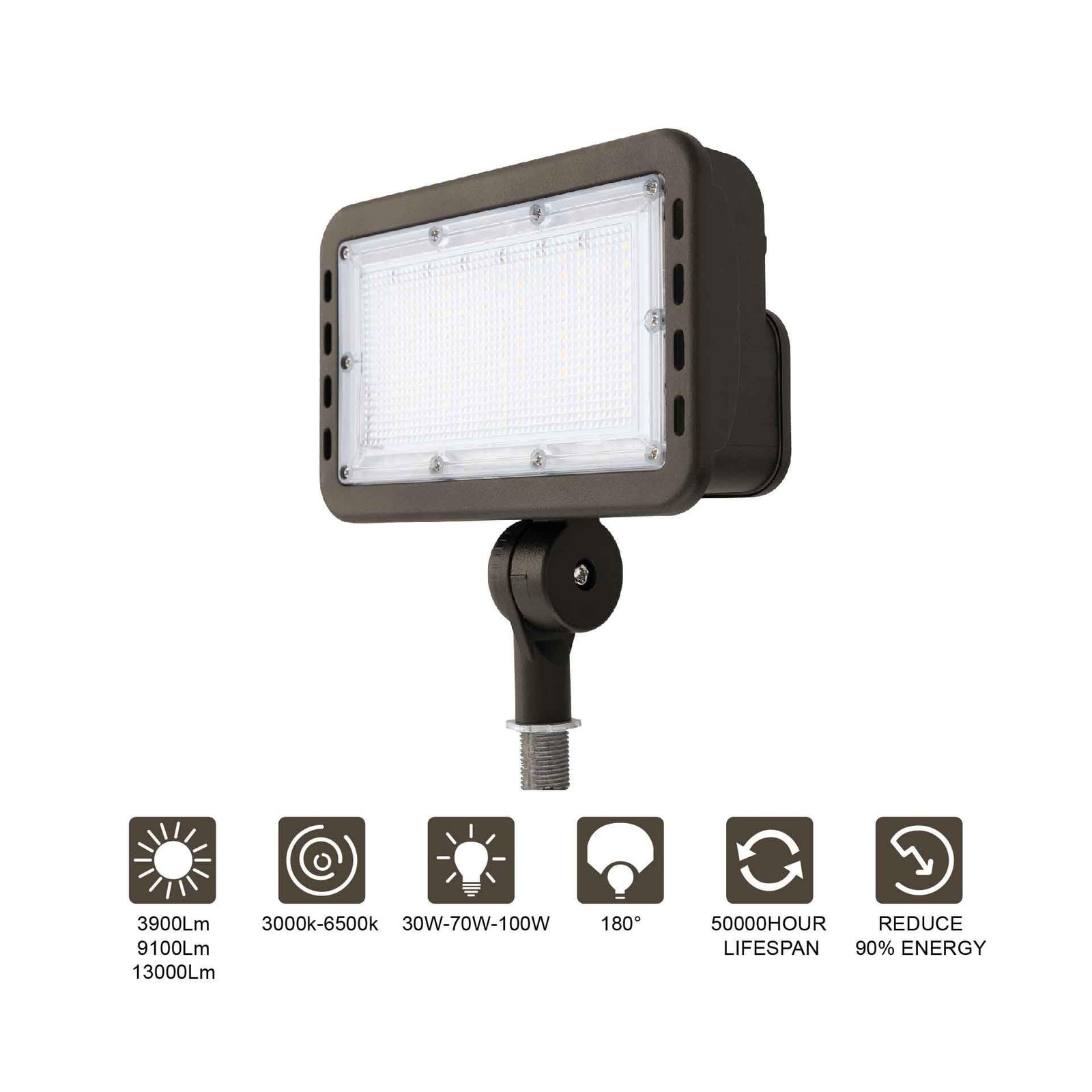 CEA 100W Outdoor Flood Light, 5CCT 3000K/3500K/4000K/5000K/6500K Selectable, ... gallery