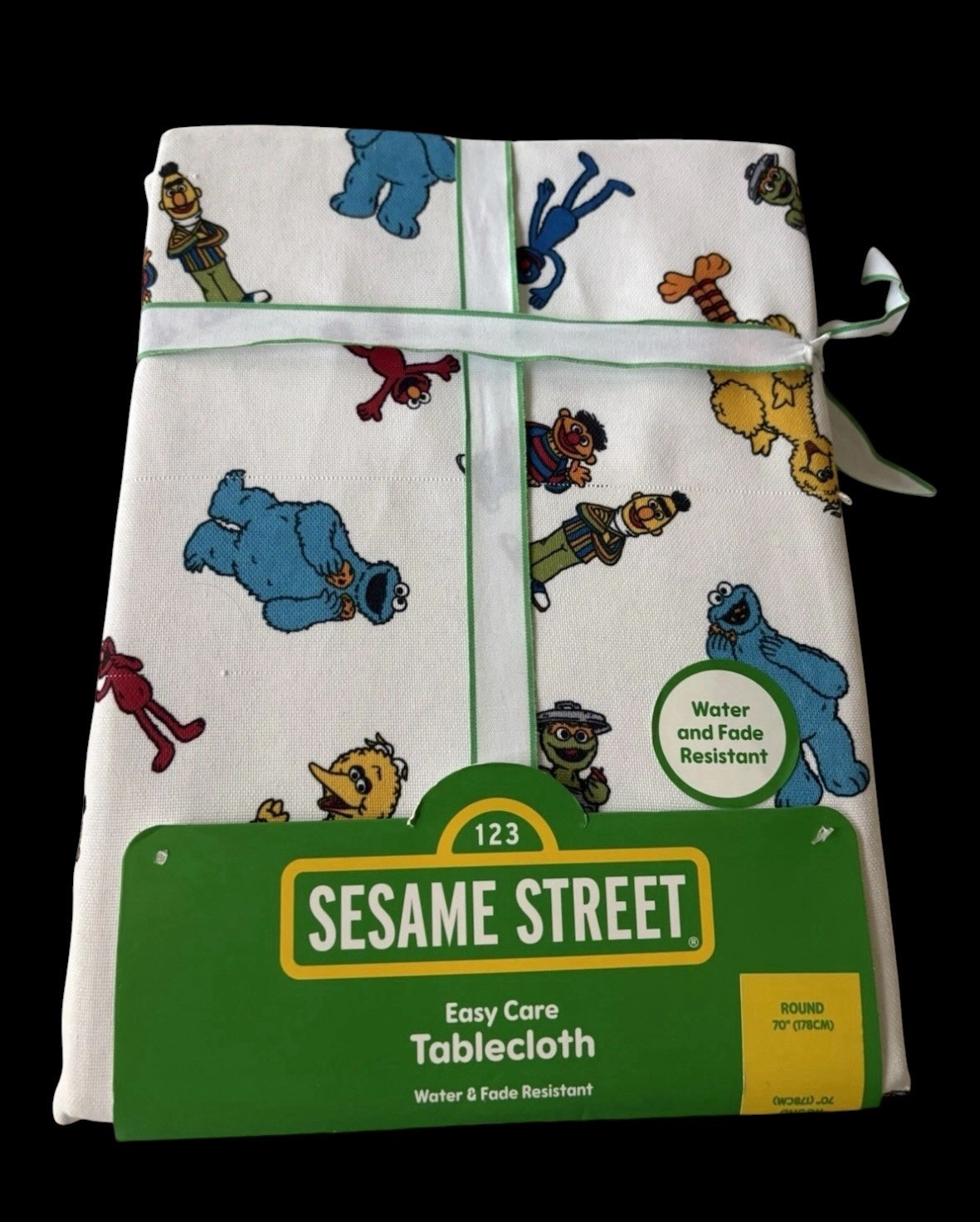 123 SESAME STREET TABLECLOTH - 70” ROUND - BRAND NEW - WITH FLAWS gallery