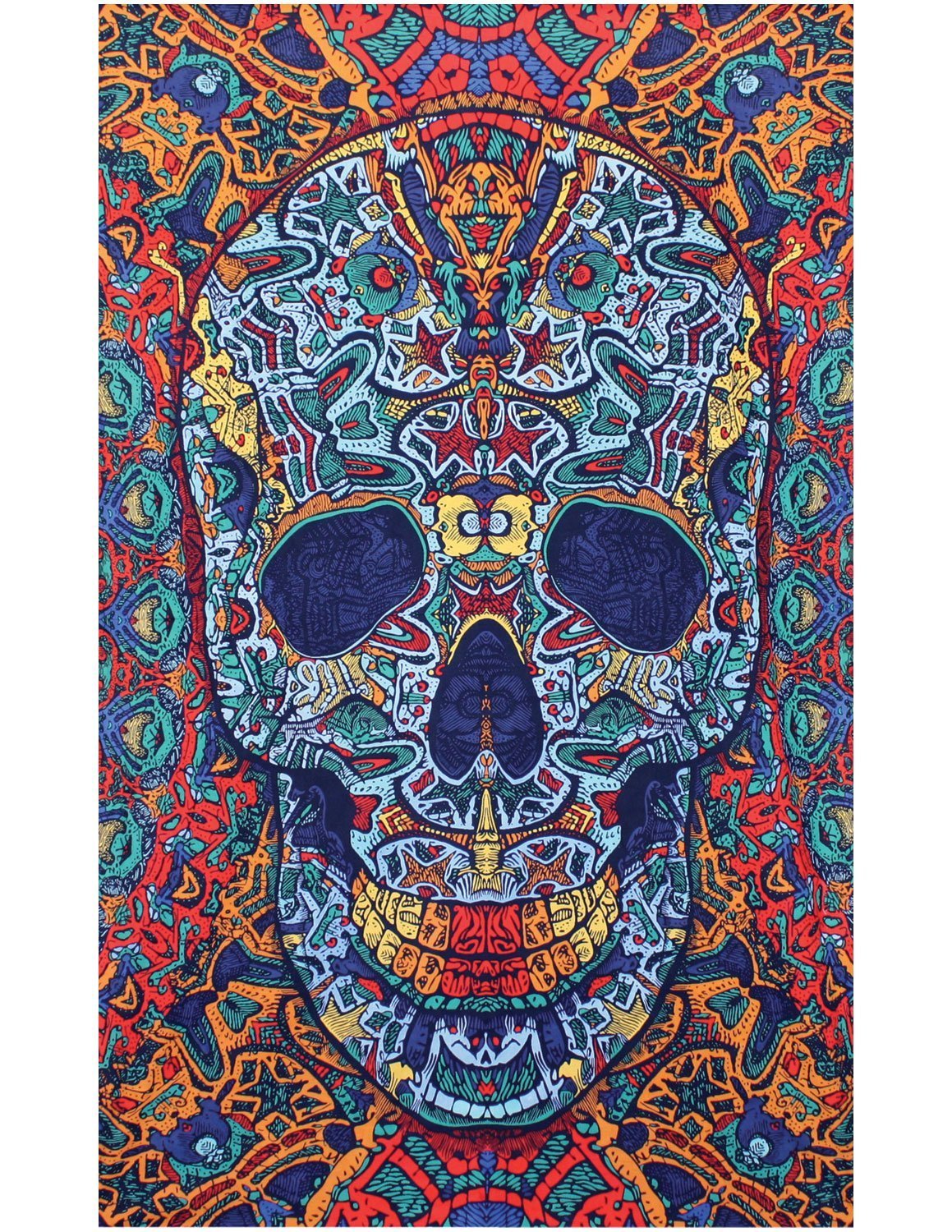 Psychedelic Skull Tapestry - Large-sized, Colorful, Multi-purpose, Free shipping gallery