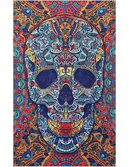 Psychedelic Skull Tapestry – Large-sized, Colorful, Multi-purpose, Free shipping