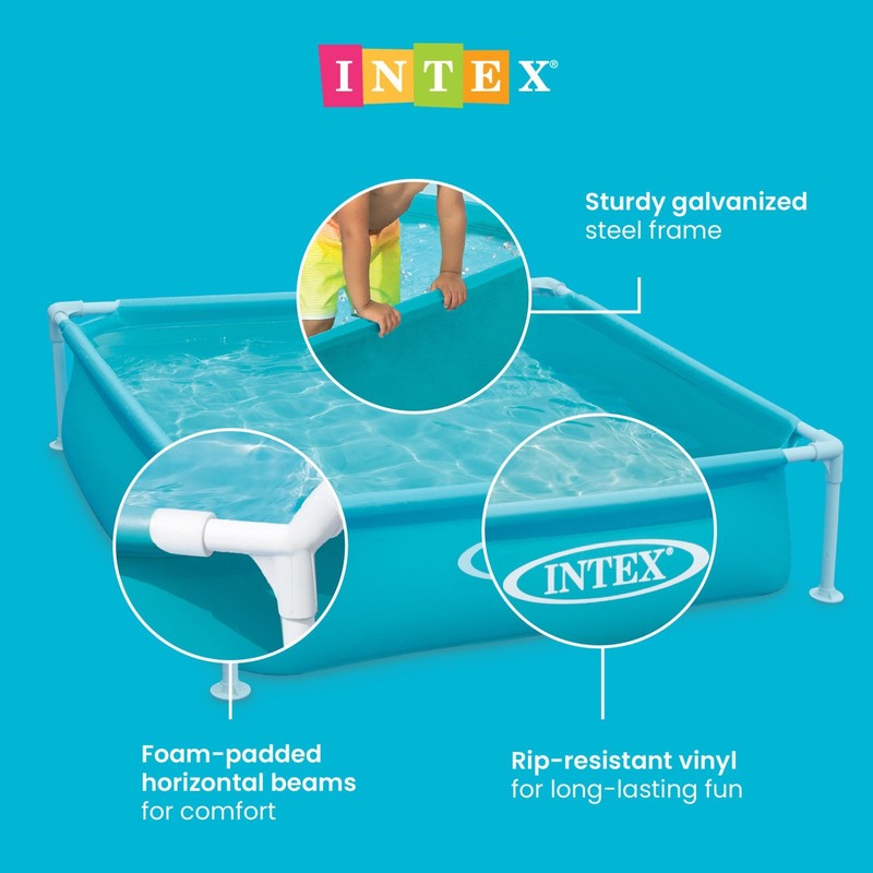 Intex 4ft x 12in Mini Frame Kiddie Beginner Swimming Pool, Ages 3 and Up, Blue gallery
