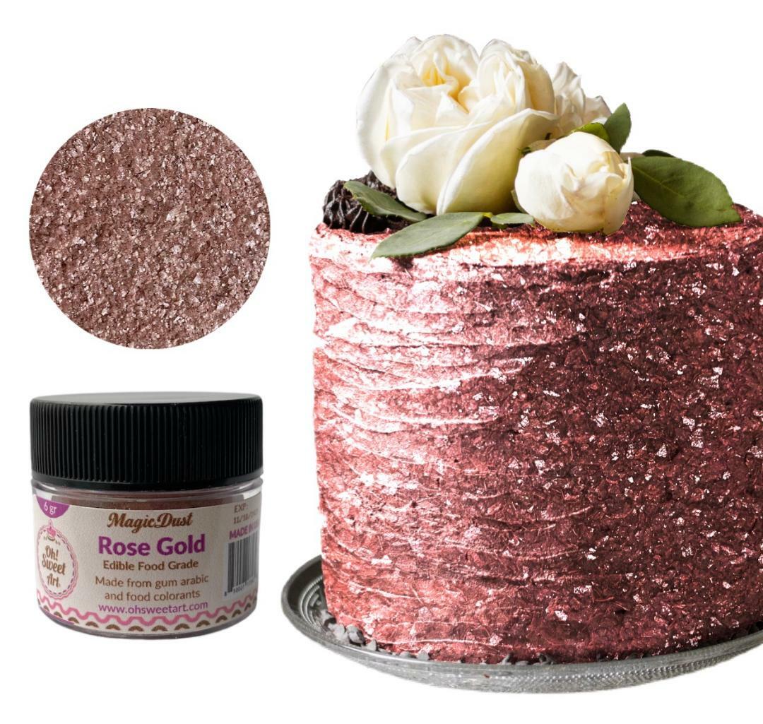 Edible Glitter dust ROSE GOLD ( 6 grams ) Magic dust , Kosher, Gluten free gallery