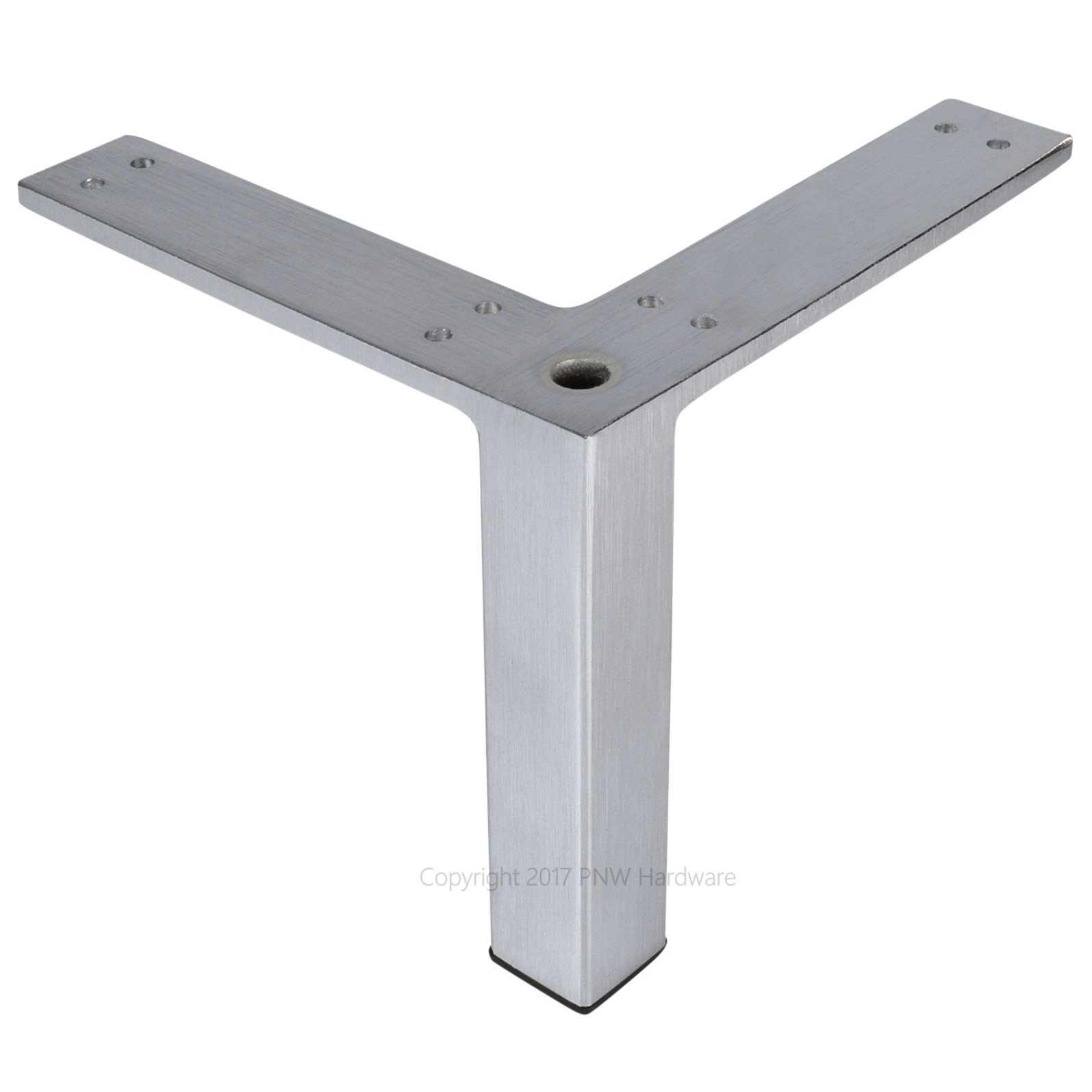 5” Sofa Couch Foot, Modern Square Corner Furniture Leg, Heavy Duty Brushed Steel gallery