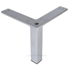 5” Sofa Couch Foot, Modern Square Corner Furniture Leg, Heavy Duty Brushed Steel