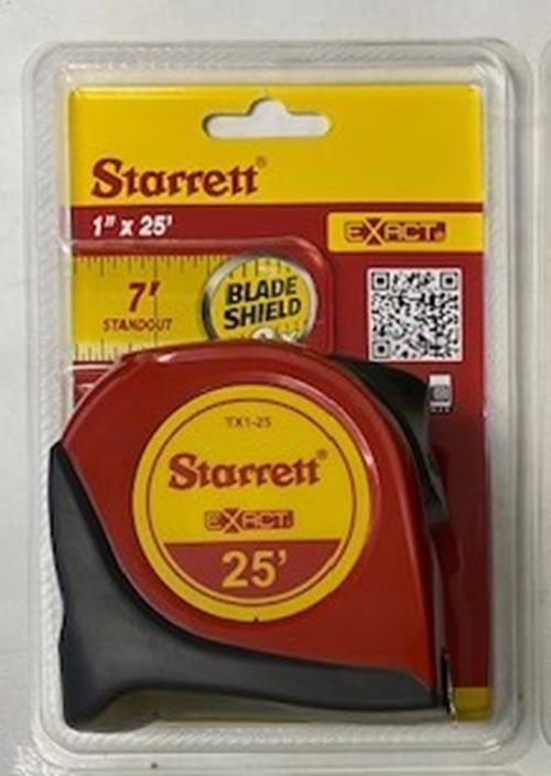 Starrett TX1-25 Exact 25ft Blade Shield 2X Tape Measure gallery