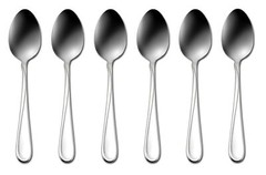 Oneida Flatware Flight, Teaspoons, Stainless Steel, Set of 6