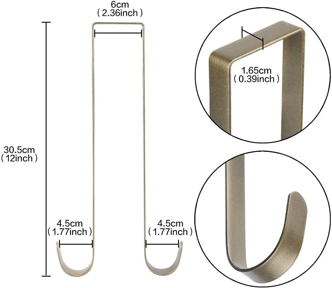 12 Inches Double Side Wreath Hanger Over The Door - Large Wreath Metal Hook for gallery