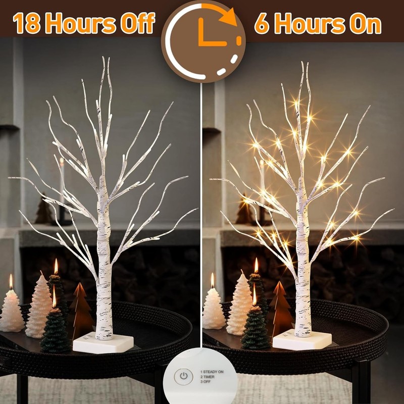 Lighted Birch Tree Christmas Decorations for Home, White Birch Tree with Lights gallery