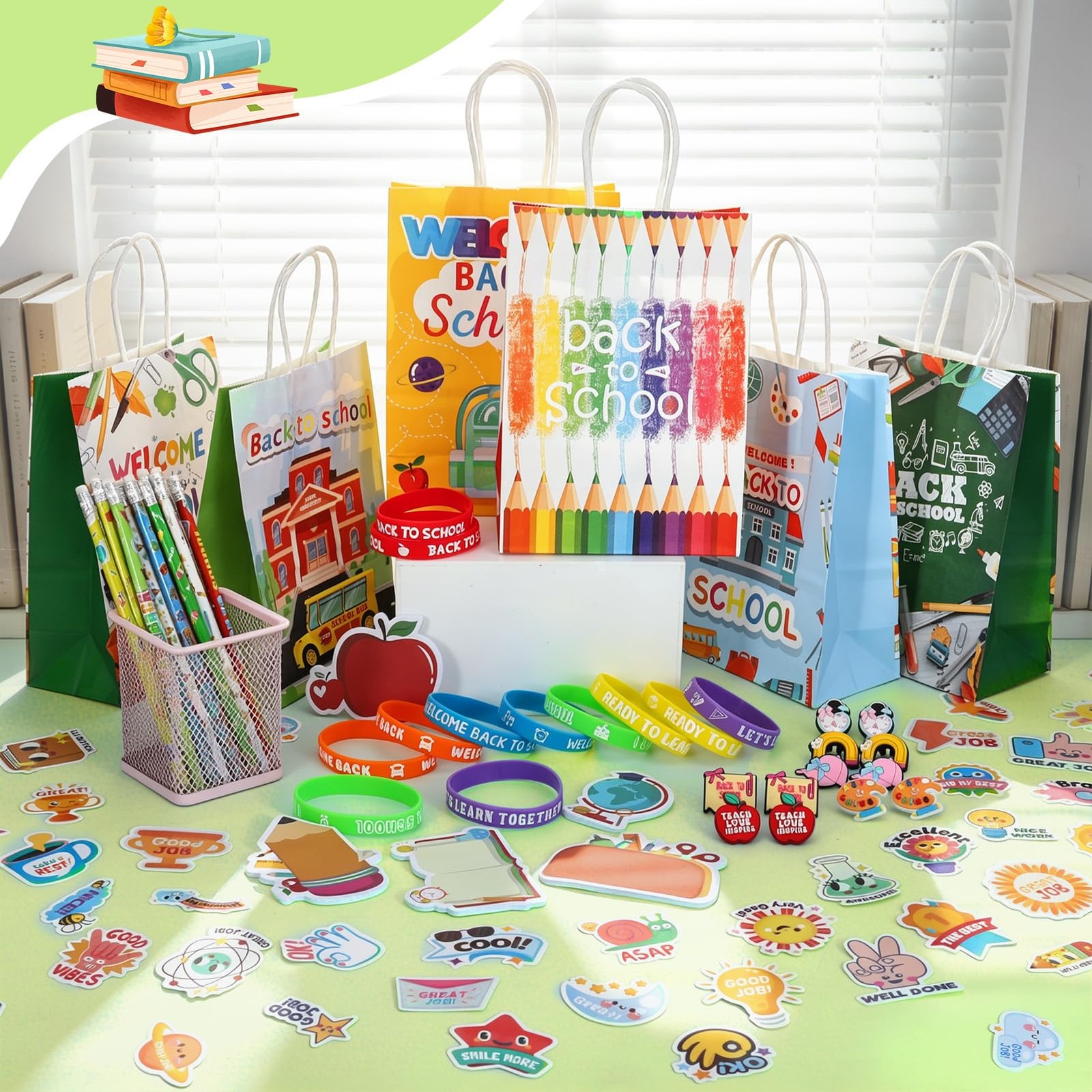 98 Pcs Back to School Stationery Set for Kids Includes Pencils Silicone Wrist... gallery