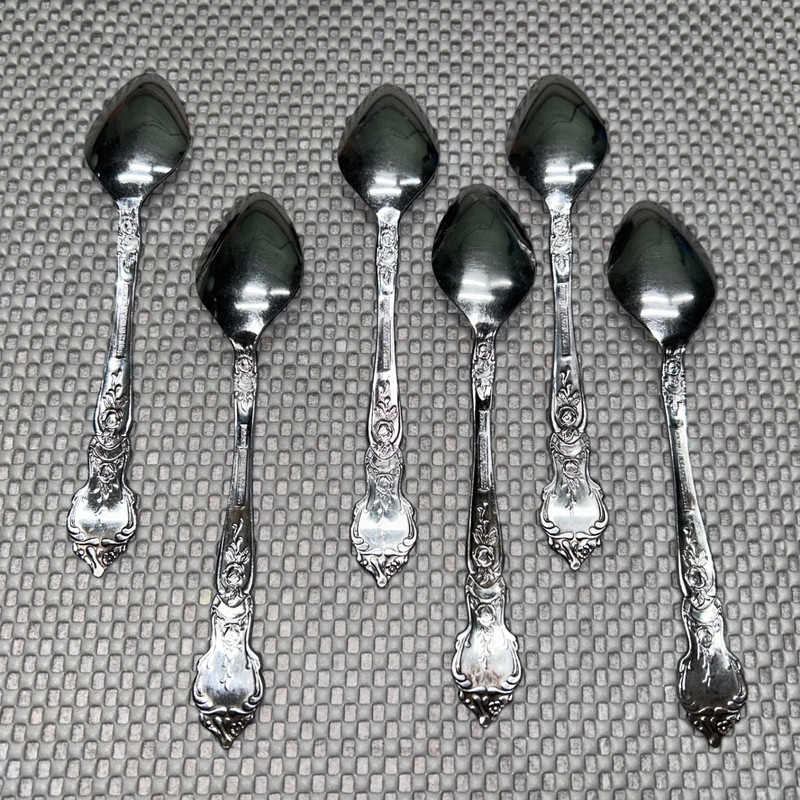National Stainless Rose and Leaf Flatware Set of (6) Teaspoons 6 5/8 in. Japan gallery